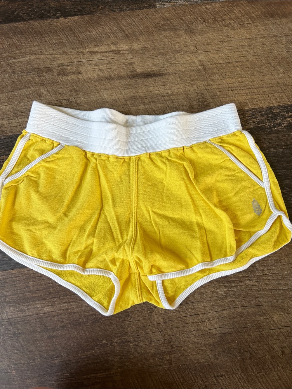 FP Movement by Free People Yellow Athletic Shorts with White Trim